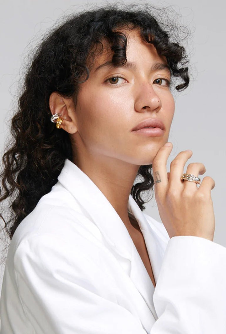 Acrobat Ear Cuff - Gold by Alejandra de Coss at White Label Project