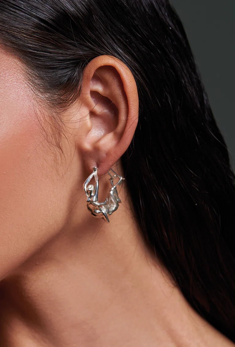 Amantes Hoop Earrings - Silver by Alejandra de Coss at White Label Project