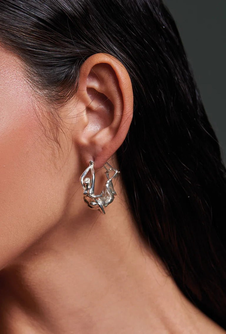 Amantes Hoop Earrings - Silver by Alejandra de Coss at White Label Project