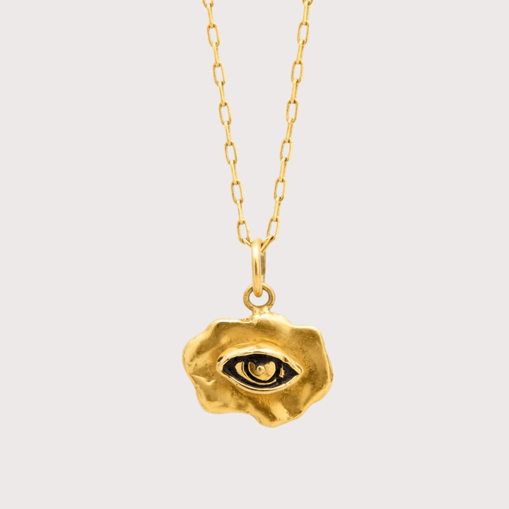Surreal Eye Necklace - Gold by Alejandra de Coss at White Label Project