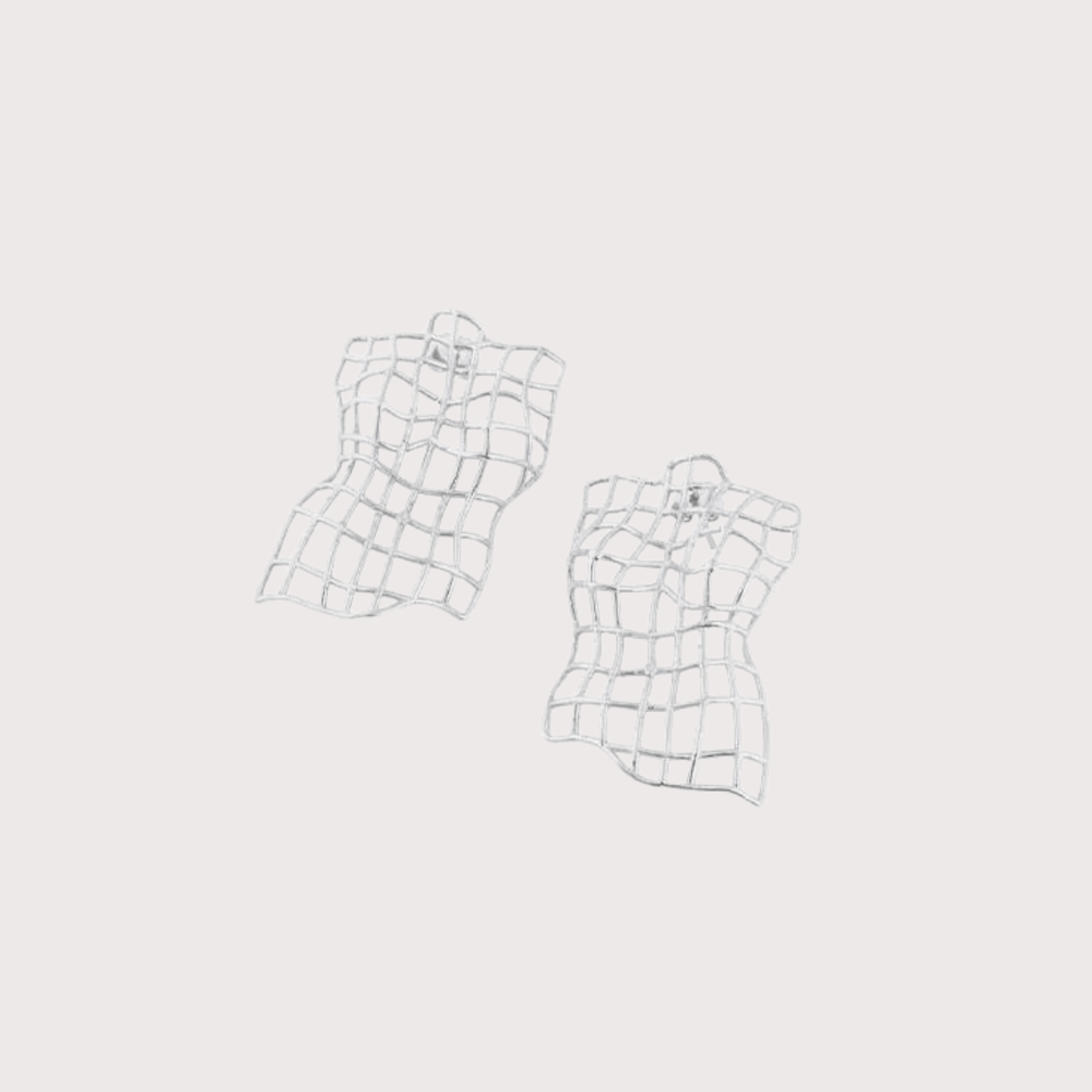 Torso Earrings - Silver by Alejandra de Coss at White Label Project