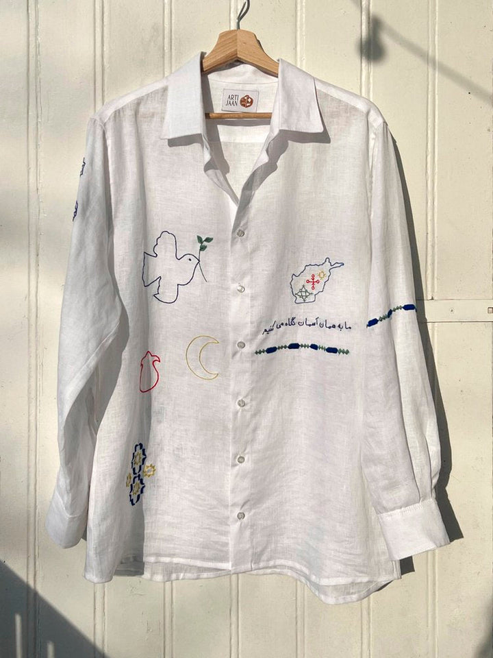 Hope Long Sleeves Shirt - White by Artijaan at White Label Project