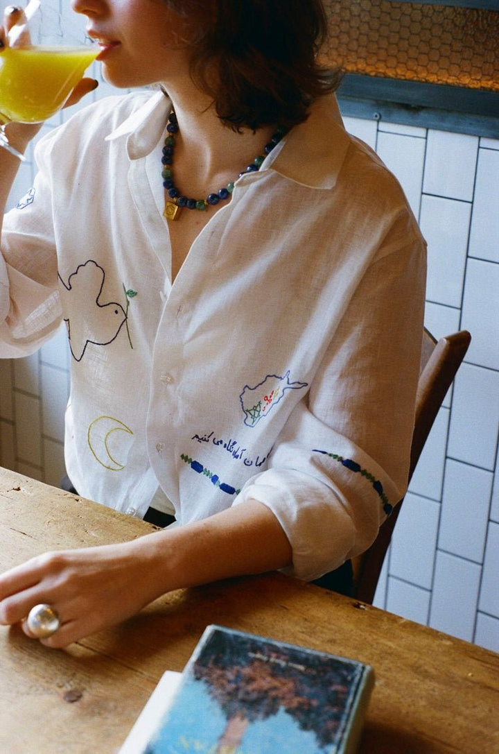 Hope Long Sleeves Shirt - White by Artijaan at White Label Project