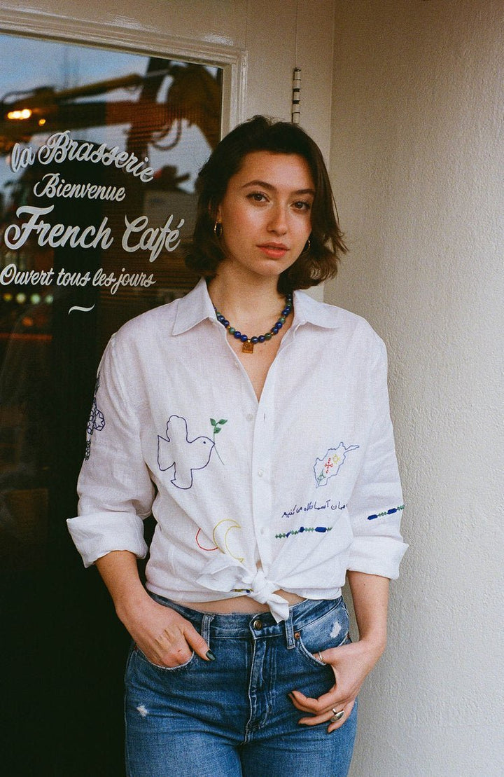 Hope Long Sleeves Shirt - White by Artijaan at White Label Project