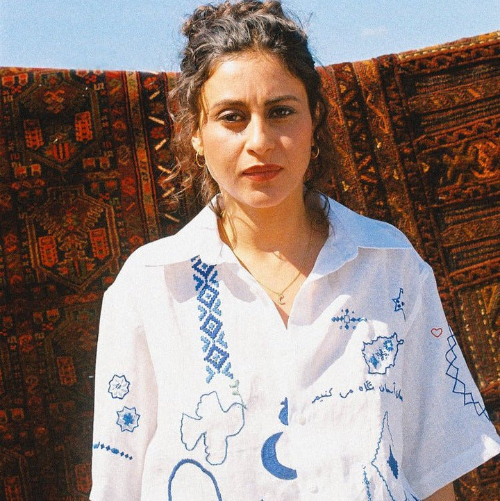 Hopeful Short Sleeves Shirt - White by Artijaan at White Label Project