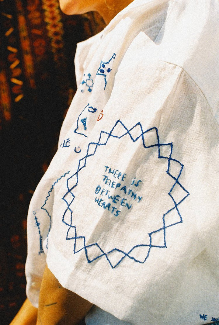 Hopeful Short Sleeves Shirt - White by Artijaan at White Label Project