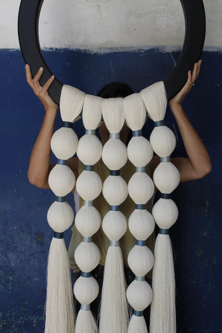 Blue Cosmos Wall Hanger by Caralarga at White Label Project