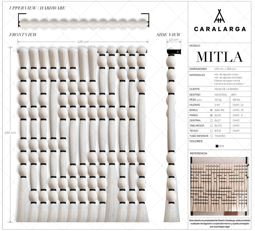 Medium Mitla Wall Hanger - Black by Caralarga at White Label Project