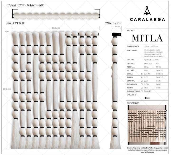 Medium Mitla Wall Hanger - Black by Caralarga at White Label Project