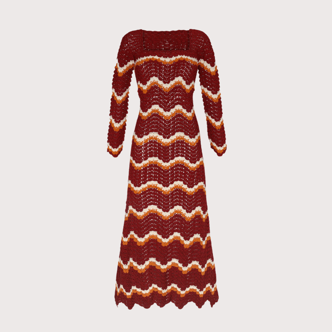 burgundy crochet maxi dress Burgundy Lace Maxi Dress With Crochet Top
