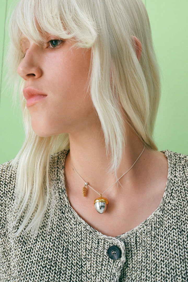 Acorn Pendant with Leaf by Gunia Project at White Label Project