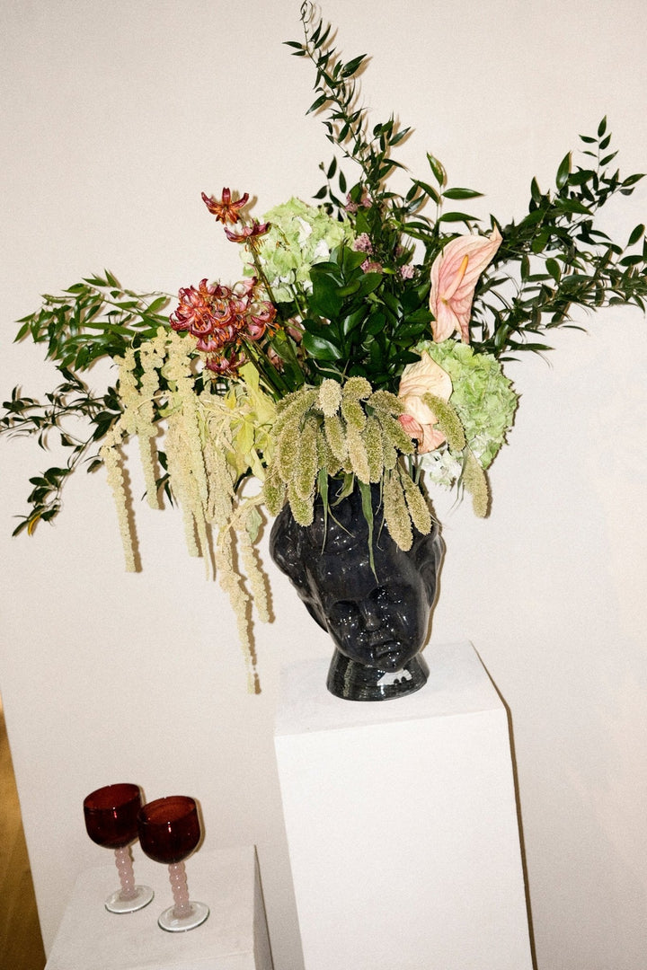 Guta Glass Goblet Set - Red by Gunia Project at White Label Project