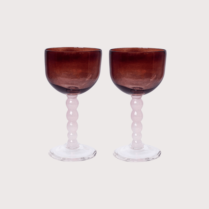 Guta Glass Goblet Set - Red by Gunia Project at White Label Project