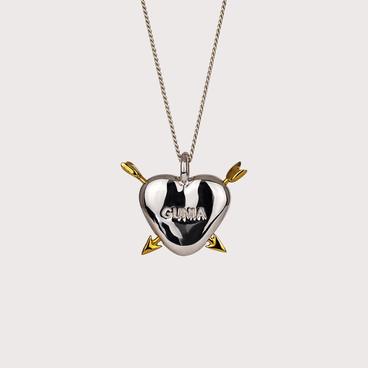 Heart - shaped Pendant with Arrows in Silver by Gunia Project at White Label Project