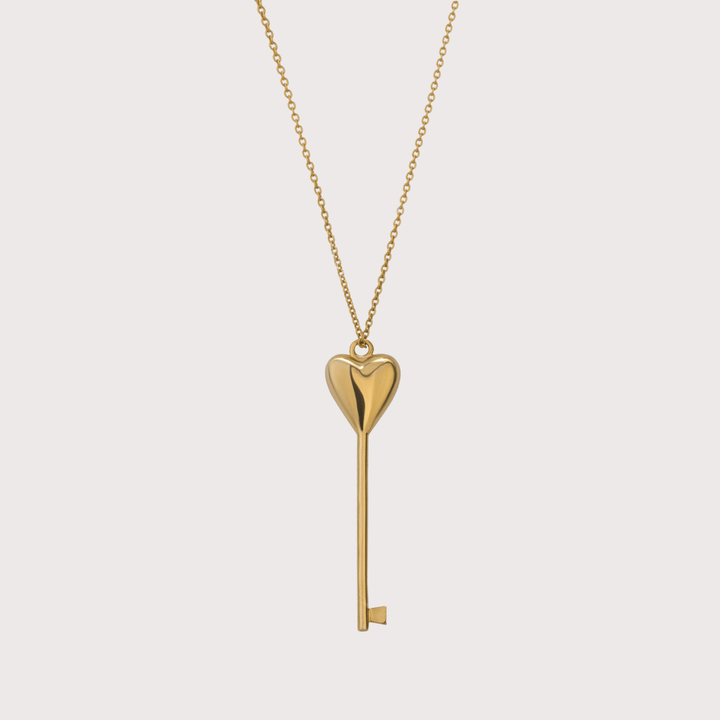Key to the Heart Pendant - Gold by Gunia Project at White Label Project