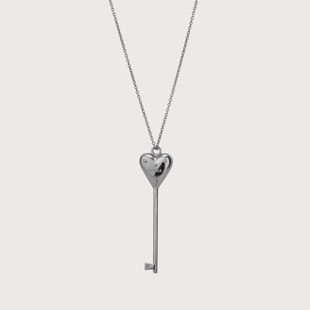 Key to the Heart Pendant - Silver by Gunia Project at White Label Project