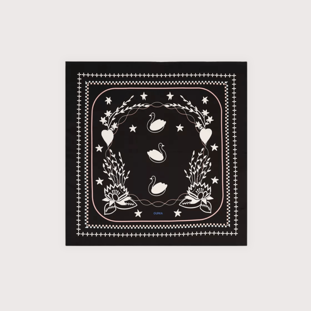 Lybid Silk Headscarf - Black by Gunia Project at White Label Project