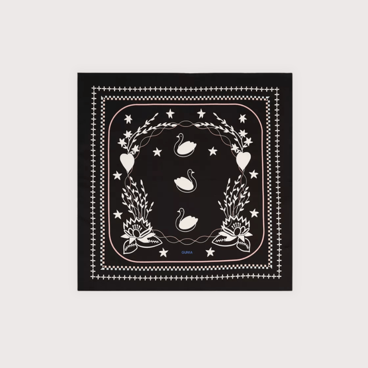 Lybid Silk Headscarf - Black by Gunia Project at White Label Project