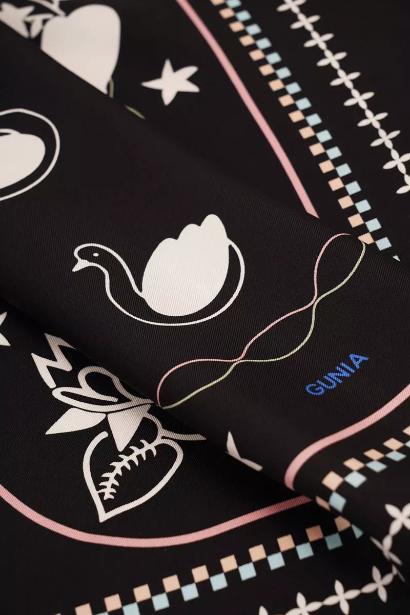 Lybid Silk Headscarf - Black by Gunia Project at White Label Project
