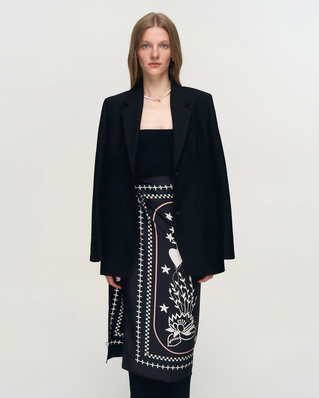 Lybid Silk Headscarf - Black by Gunia Project at White Label Project