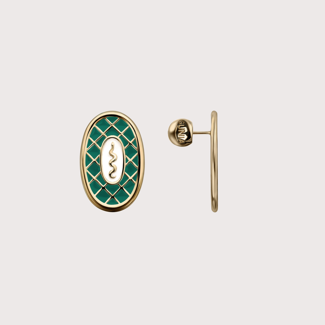 Serpent Earrings in Emerald Green by Gunia Project at White Label Project