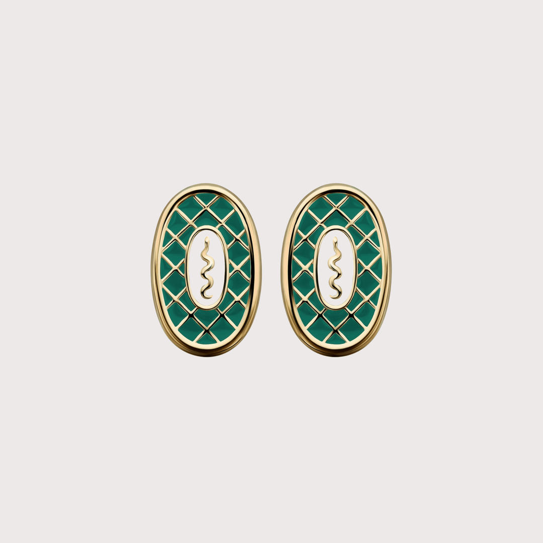 Serpent Earrings in Emerald Green by Gunia Project at White Label Project