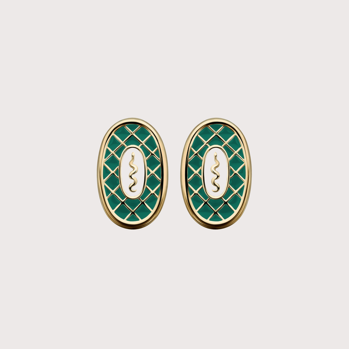 Serpent Earrings in Emerald Green by Gunia Project at White Label Project
