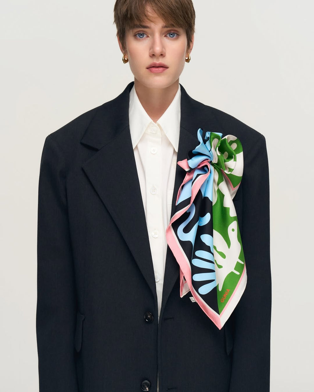 Silhouettes Scarf - Pink Trim by Gunia Project at White Label Project