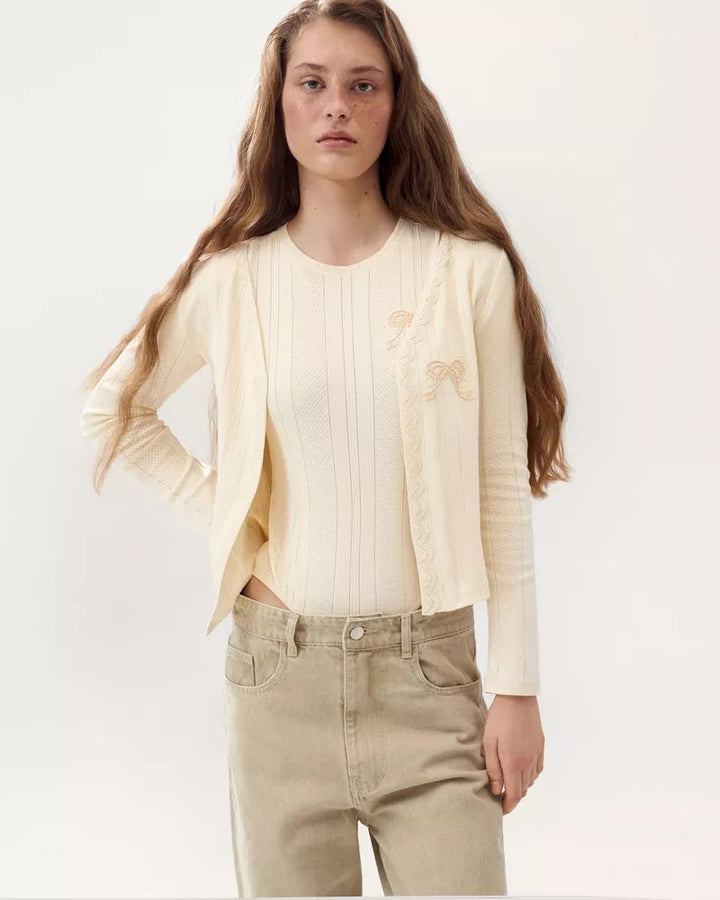 Textured T-Shirt Bodysuit by Gunia Project at White Label Project