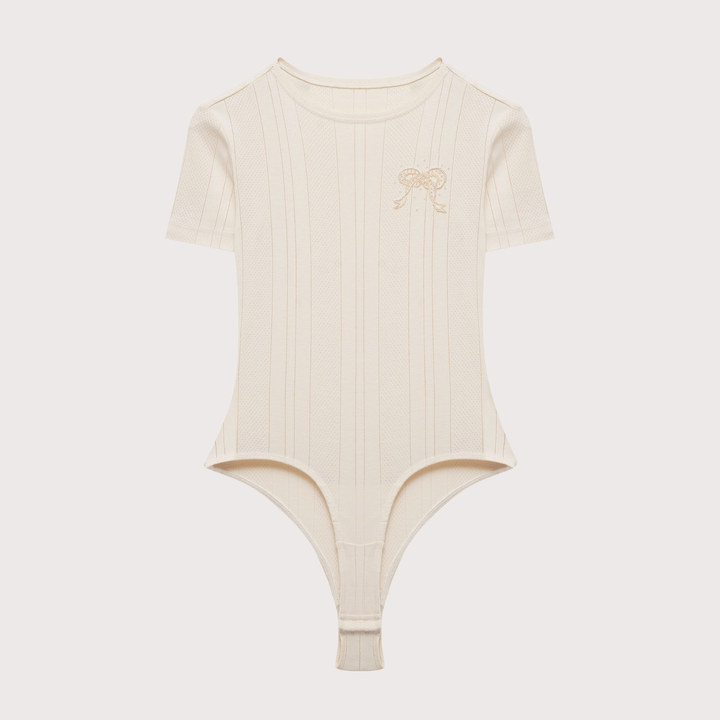 Textured T-Shirt Bodysuit by Gunia Project at White Label Project
