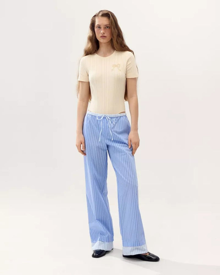 Textured T-Shirt Bodysuit by Gunia Project at White Label Project