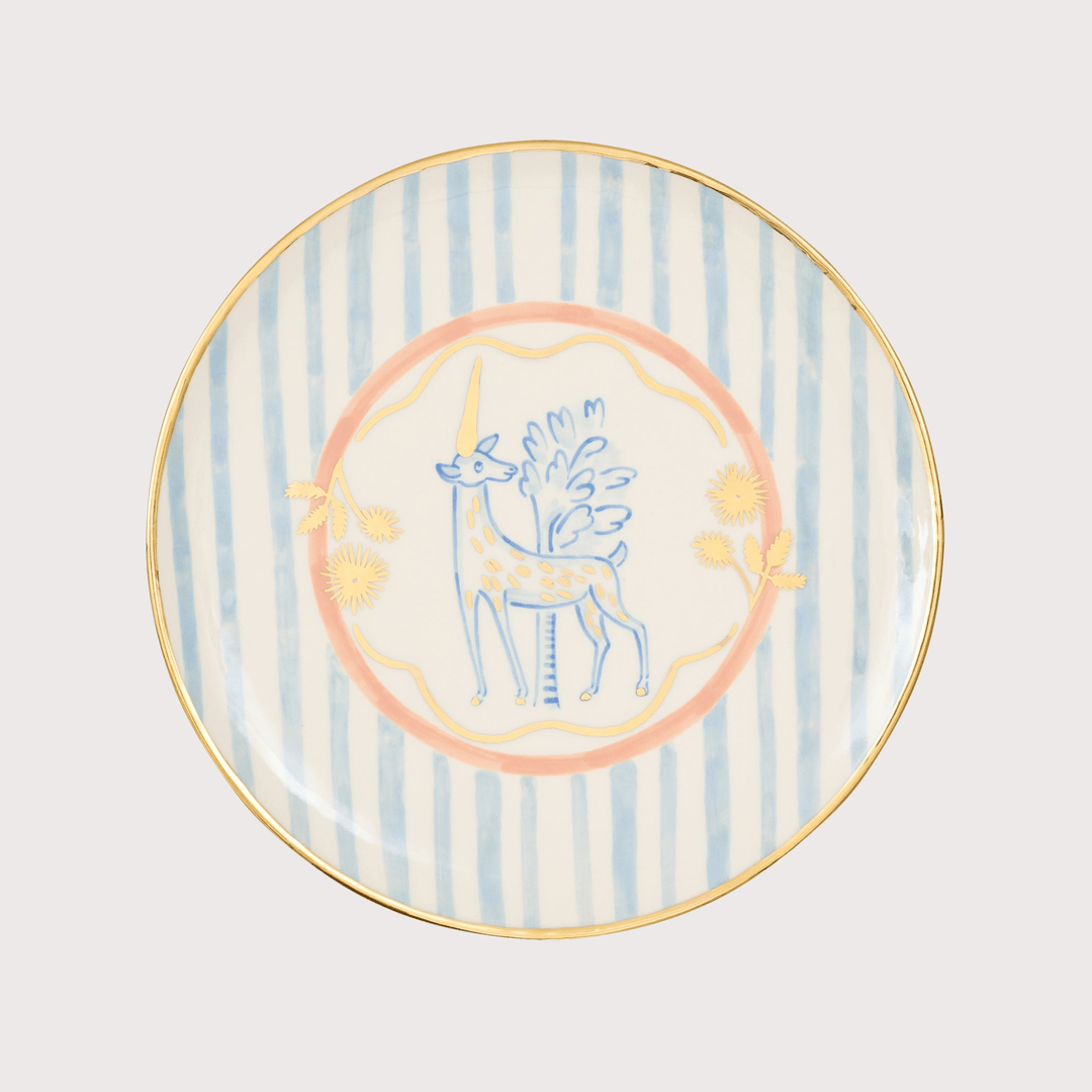 Unicorn Plate - Blue by Gunia Project at White Label Project