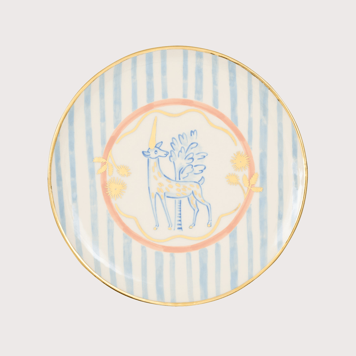 Unicorn Plate - Blue by Gunia Project at White Label Project