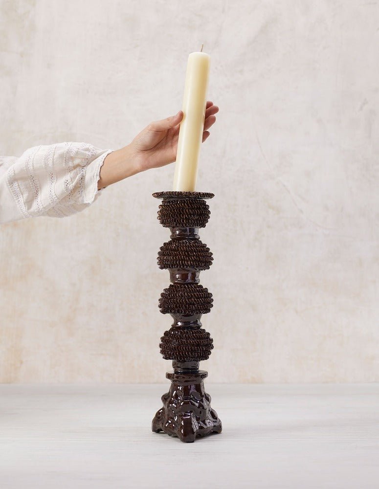 Don Pedro Candleholder - Large/Brown by Onora Casa at White Label Project