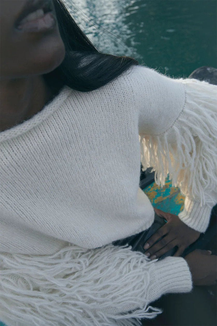 Anemona Sweater - Ecru by The Sake Project at White Label Project