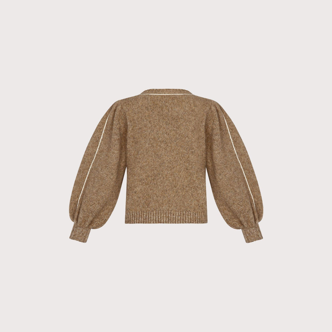 Cardigan Humantay - Light Brown by The Sake Project at White Label Project
