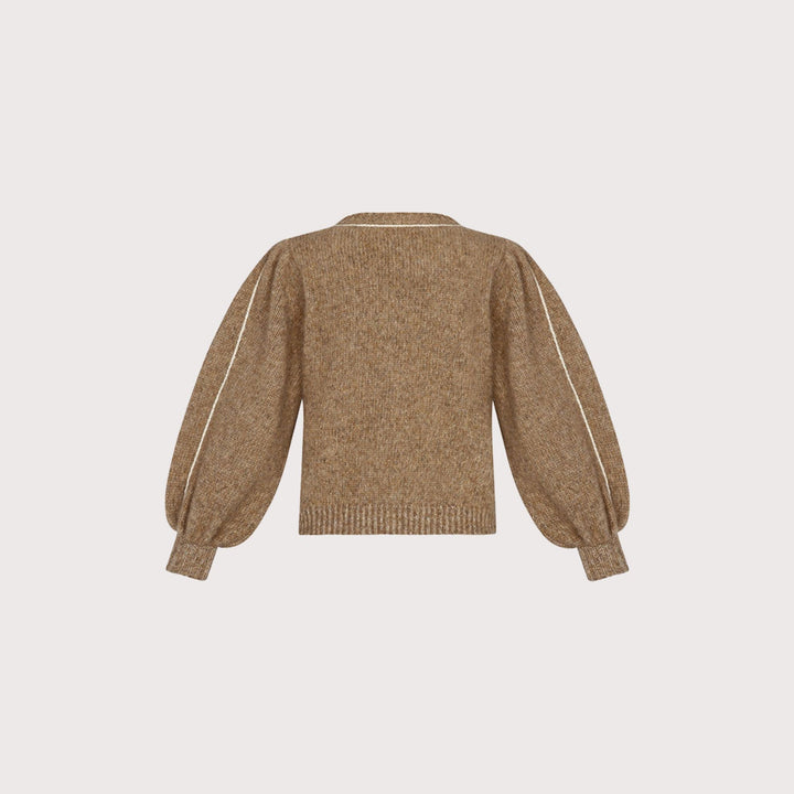 Cardigan Humantay - Light Brown by The Sake Project at White Label Project