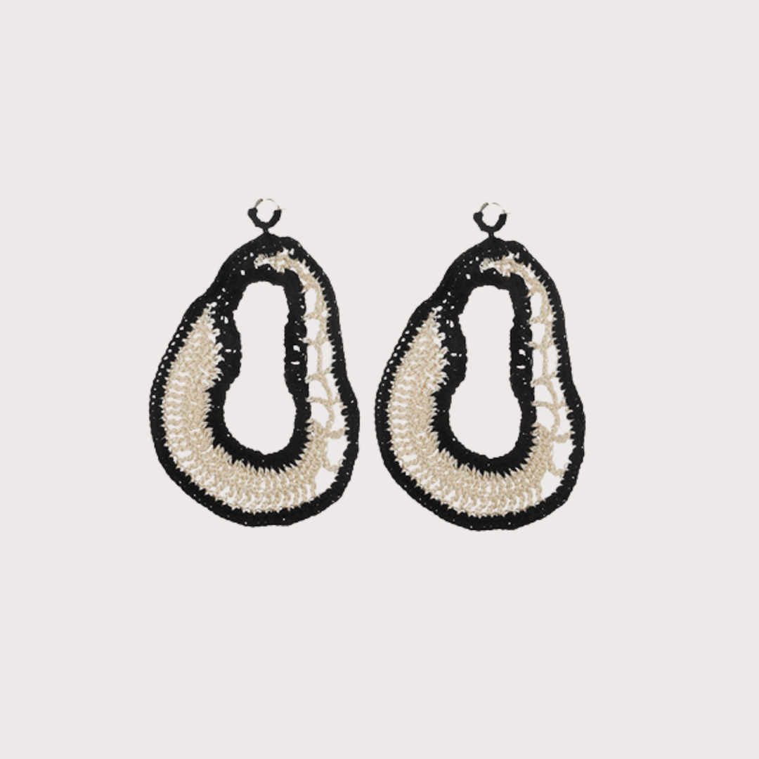 Puriq Earrings - Black/White by The Sake Project at White Label Project