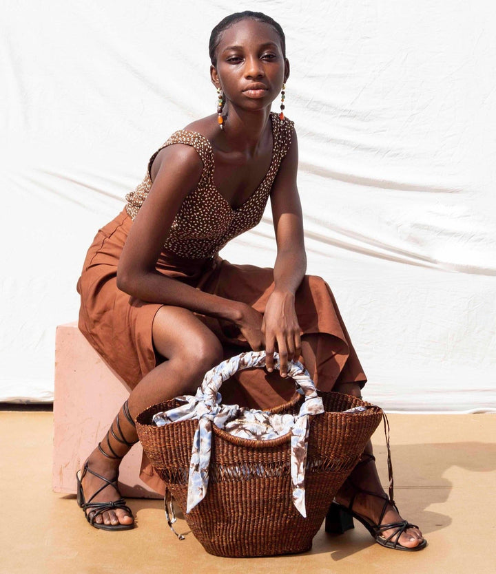 Butterfly Medium Bag Brown by Aketekete at White Label Project