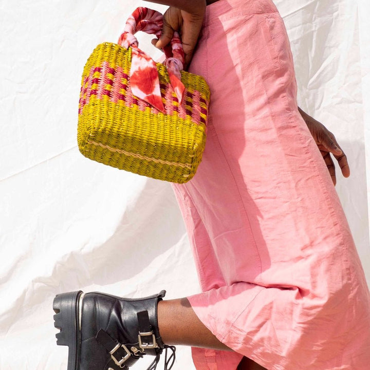 Square Small Bag Green by Aketekete at White Label Project