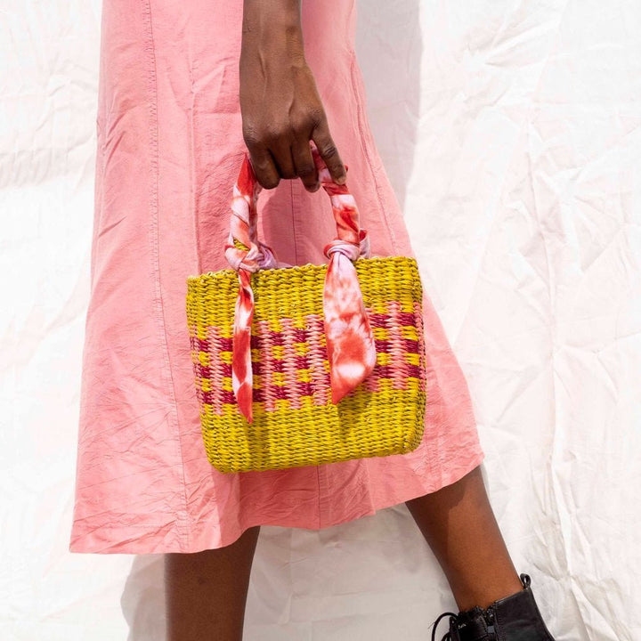 Square Small Bag Green by Aketekete at White Label Project