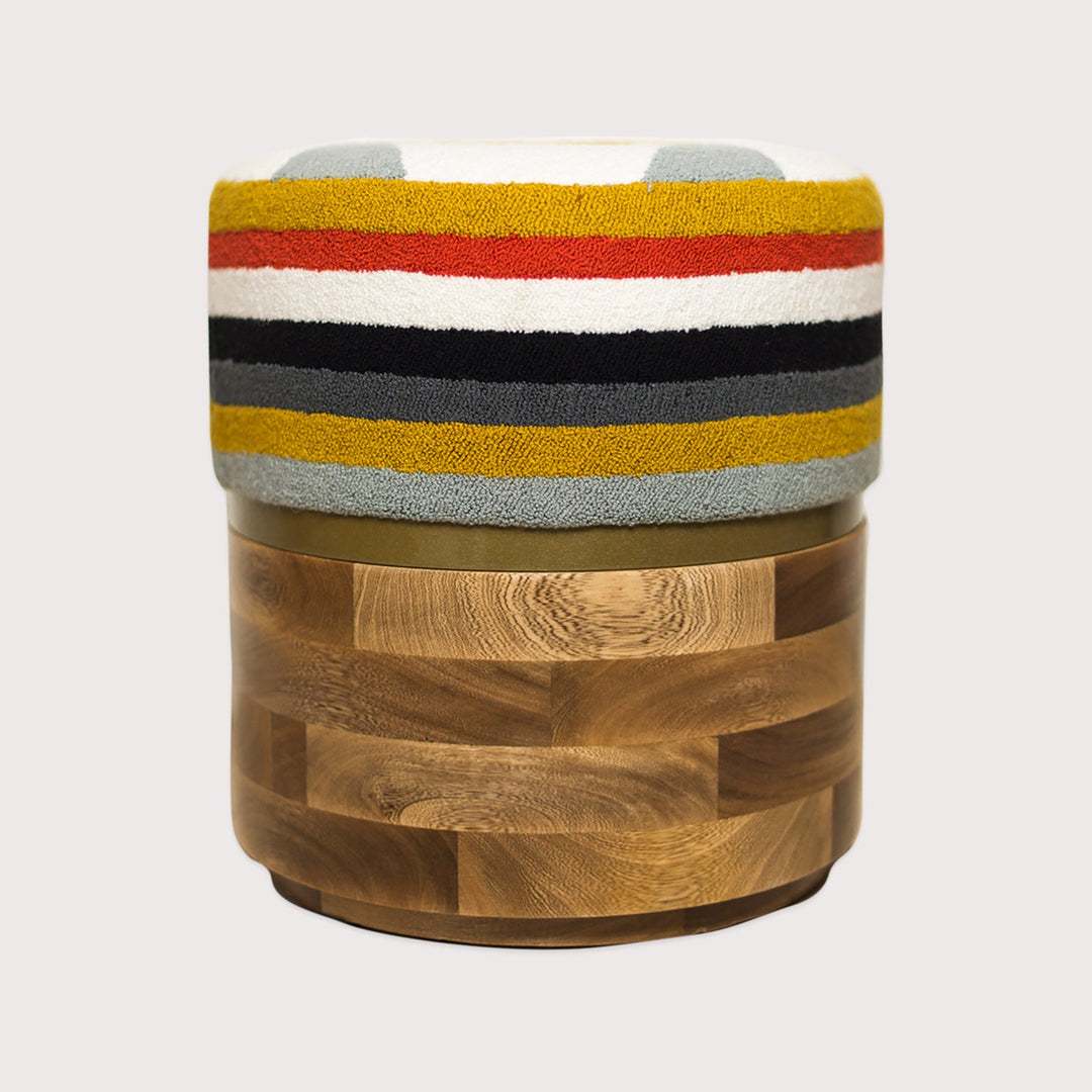 Guajira Cósmica Stool — Beige / Yellow by Atlas at White Label Project