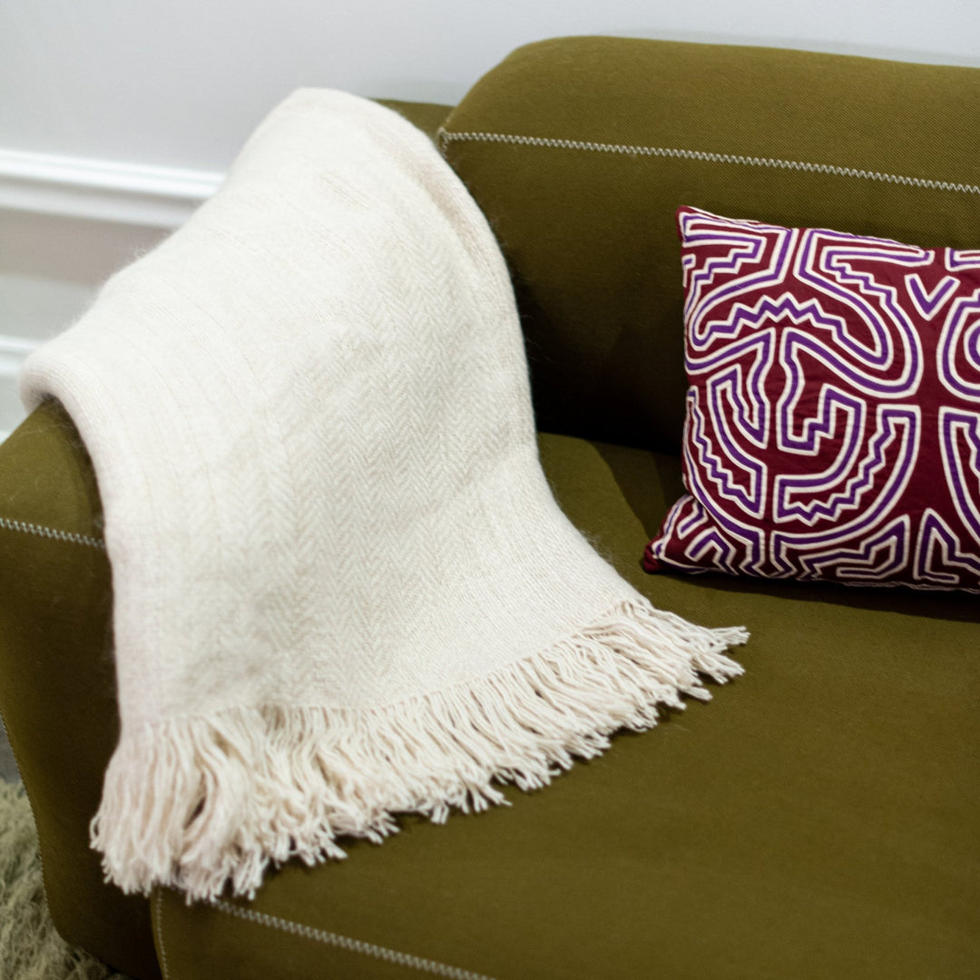 Tsireletso Throw — Oat Cream by Barali at White Label Project