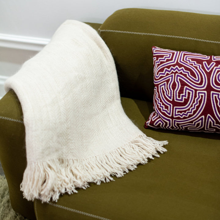Tsireletso Throw — Oat Cream by Barali at White Label Project