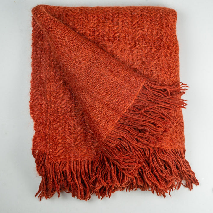 Tsireletso Throw — Orange Rust by Barali at White Label Project