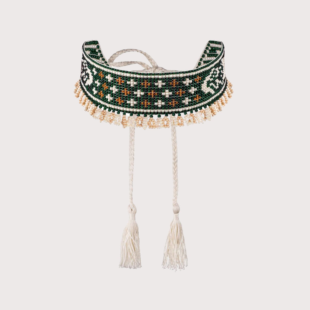 Mermaid Beaded Herdan — Dark Green by Gunia Project at White Label Project