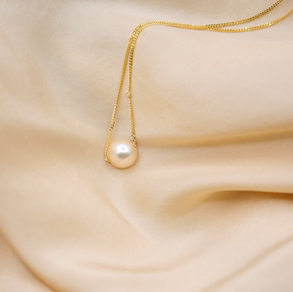 Dainty Peach Pearl Necklace by Lorne at White Label Project