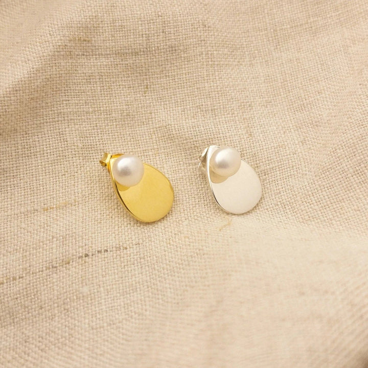 Pearl Drop Earrings - Silver by Lorne at White Label Project