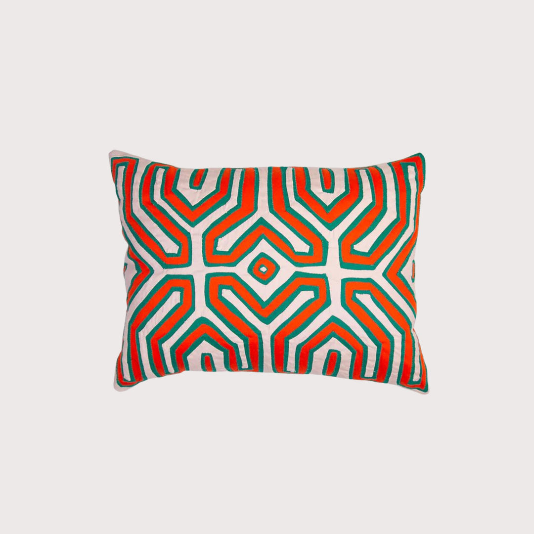 Kuna Cushion Orange by Mola Sasa at White Label Project