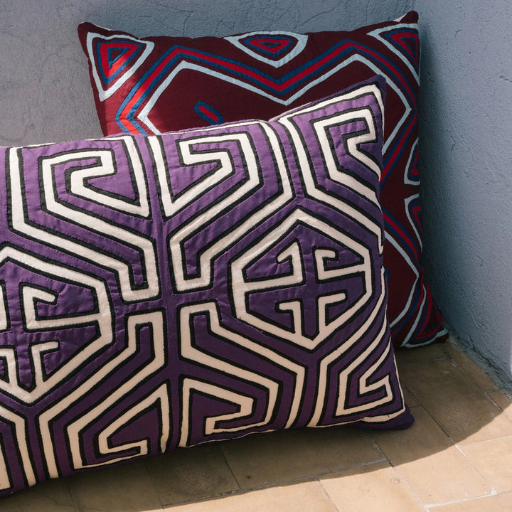 Kuna Cushion Purple by Mola Sasa at White Label Project